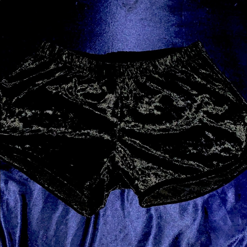 velvet black booty shorts